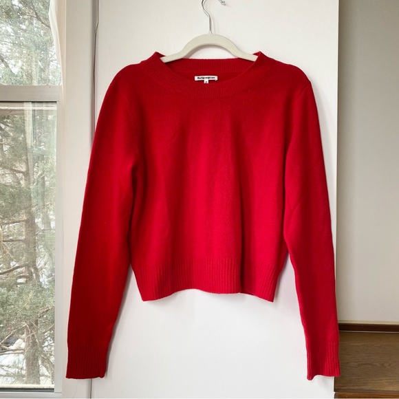 Reformation Dana Cashmere Crew Sweater Cherry Red Medium - Picture 9 of 12